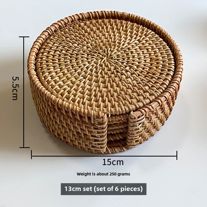 Handmade Rattan Coasters (Set of 6)