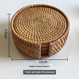 Handmade Rattan Coasters (Set of 6)
