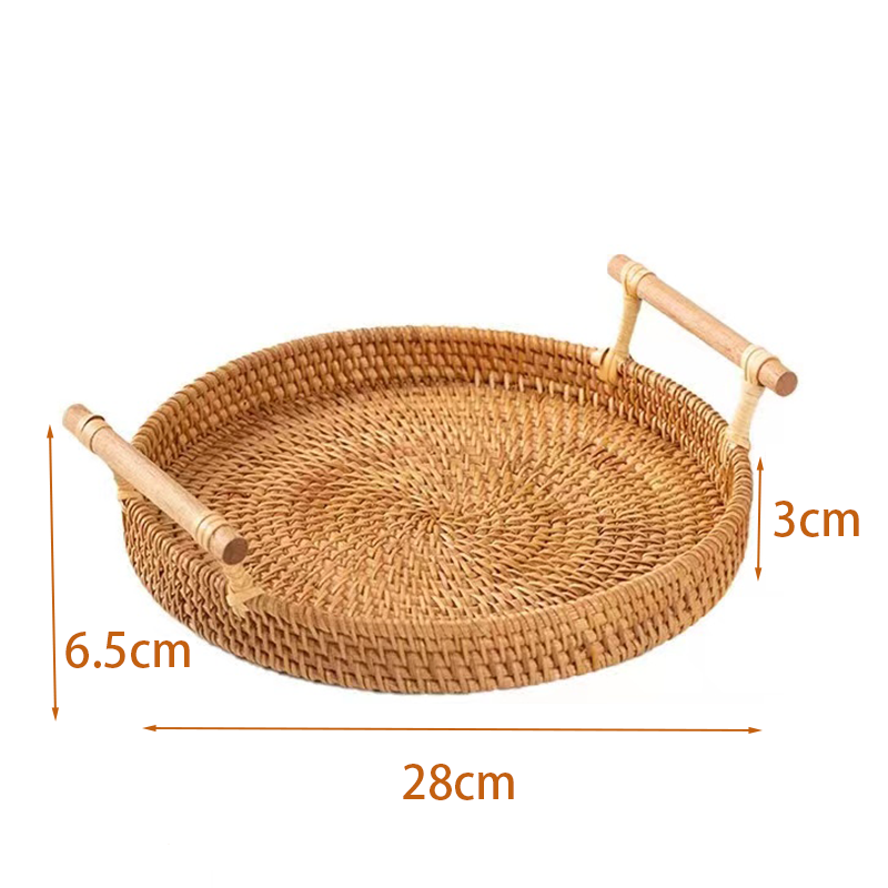 Rattan Basket Tray with Handles