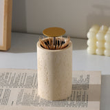 Travertine toothpick holder press toothpick box automatically pops up household high-end personality creative exquisite light luxury toothpick jar