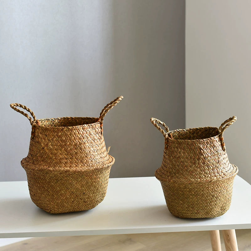 Nordic flowerpot ins large light luxury flower basket woven bird of paradise monstera special flowerpot extra large rattan flowerpot