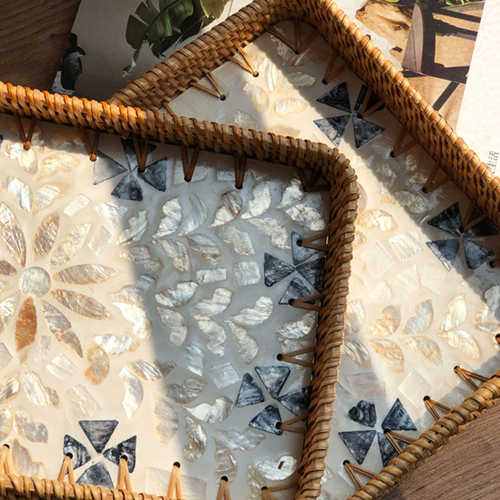 Rattan Shell Tray
