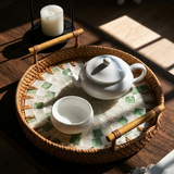 Mother of Pearl Rattan Tray
