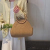 Crescent Straw Casual Handbag