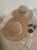 Wide Brim Lace Raffia Hat